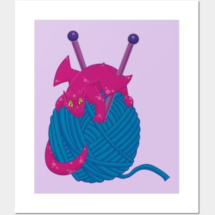 Knitting Dragon Posters and Art